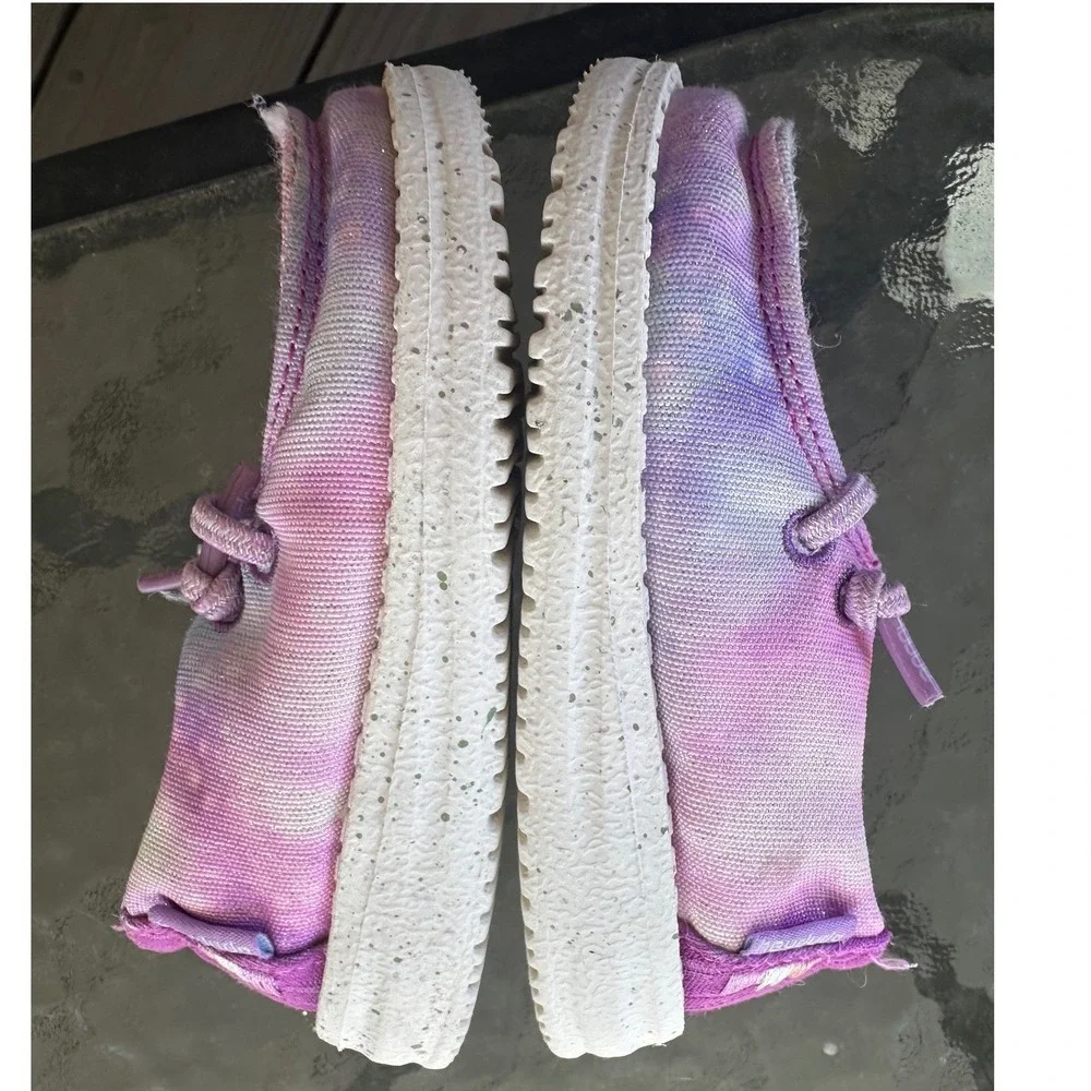 Hey Dude Wendy Toddler Tie Dye Slip On Loafers‎ Purple Pink White Shoes Size 6K